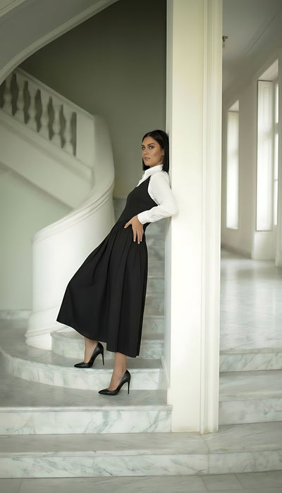 Noir Velvet Tuxedo Set: Structured Blazer Bodice & Floor-Length Column Skirt