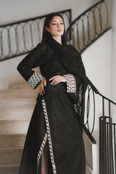 Chain-Detail Draped Top & Skirt Set