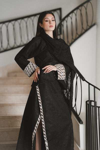 Chain-Detail Draped Top & Skirt Set
